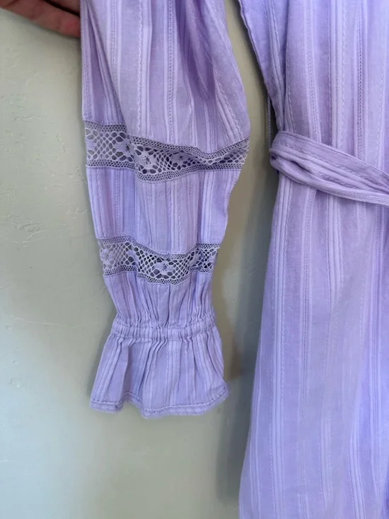 Allison New York Lavender Embroidered Lace Mini Dress Boho Cottagecore NWT Small - Picture 9 of 10